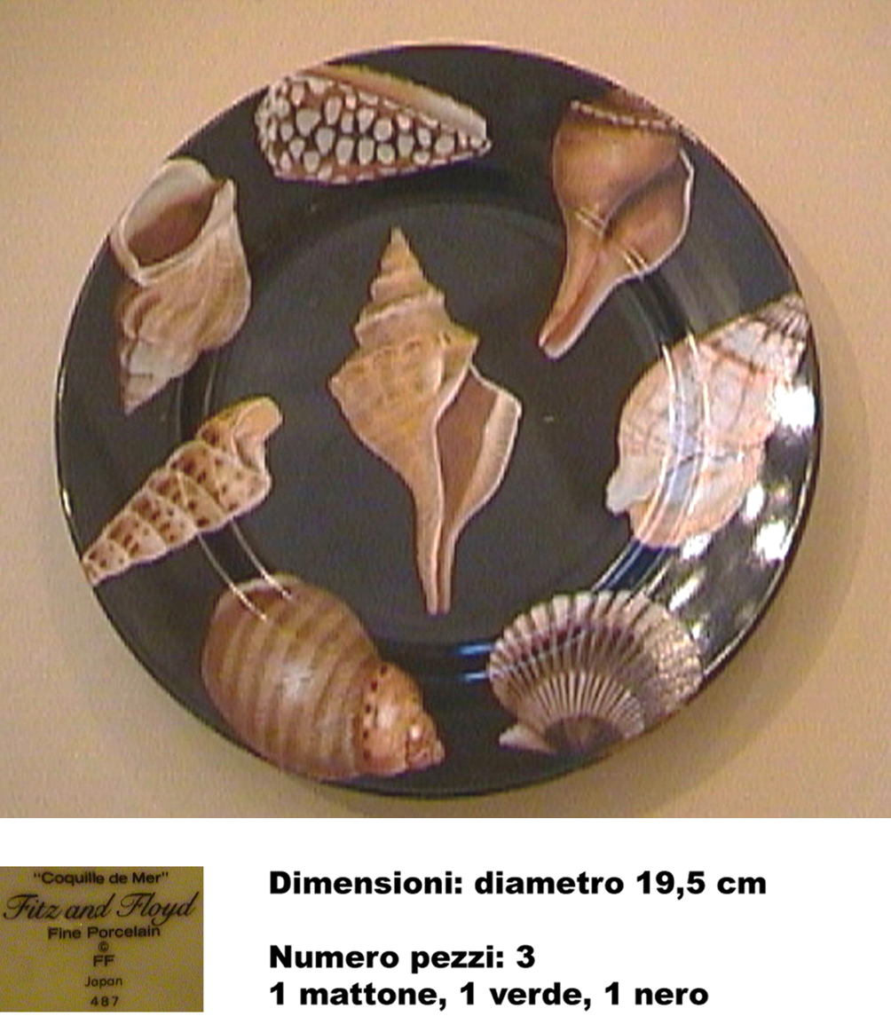 Servizio piatti Conchiglie nero Vintage del XX Secolo - Robertaebasta® Art Gallery opere d’arte esclusive.